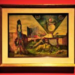 Los días de la calle Gabino Barreda,1944, Gunther Gerzso, óleo sobre tela, colección particular, exposición "Leonora Carrington, Cuentos Mágicos".