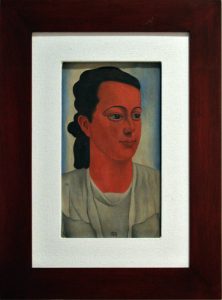 Retrato de Alma,1935, Carlos Mérida, óleo sobre tela, colección Alma Navas y Mérida, exposición “Carlos Mérida. Retrato escrito (1891-1984)”.