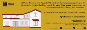 Suspensión de Actividades del Museo Nacional de la Acuarela, Alfredo Guati Rojo.